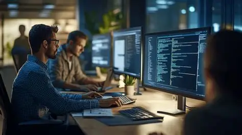 Équipe de développement logiciel au travail